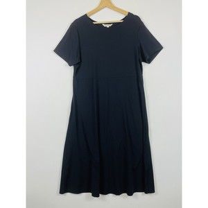 Travelsmith Black Ponte Stretch Short Sleeve Pullover Dress Womens Large Petite‎